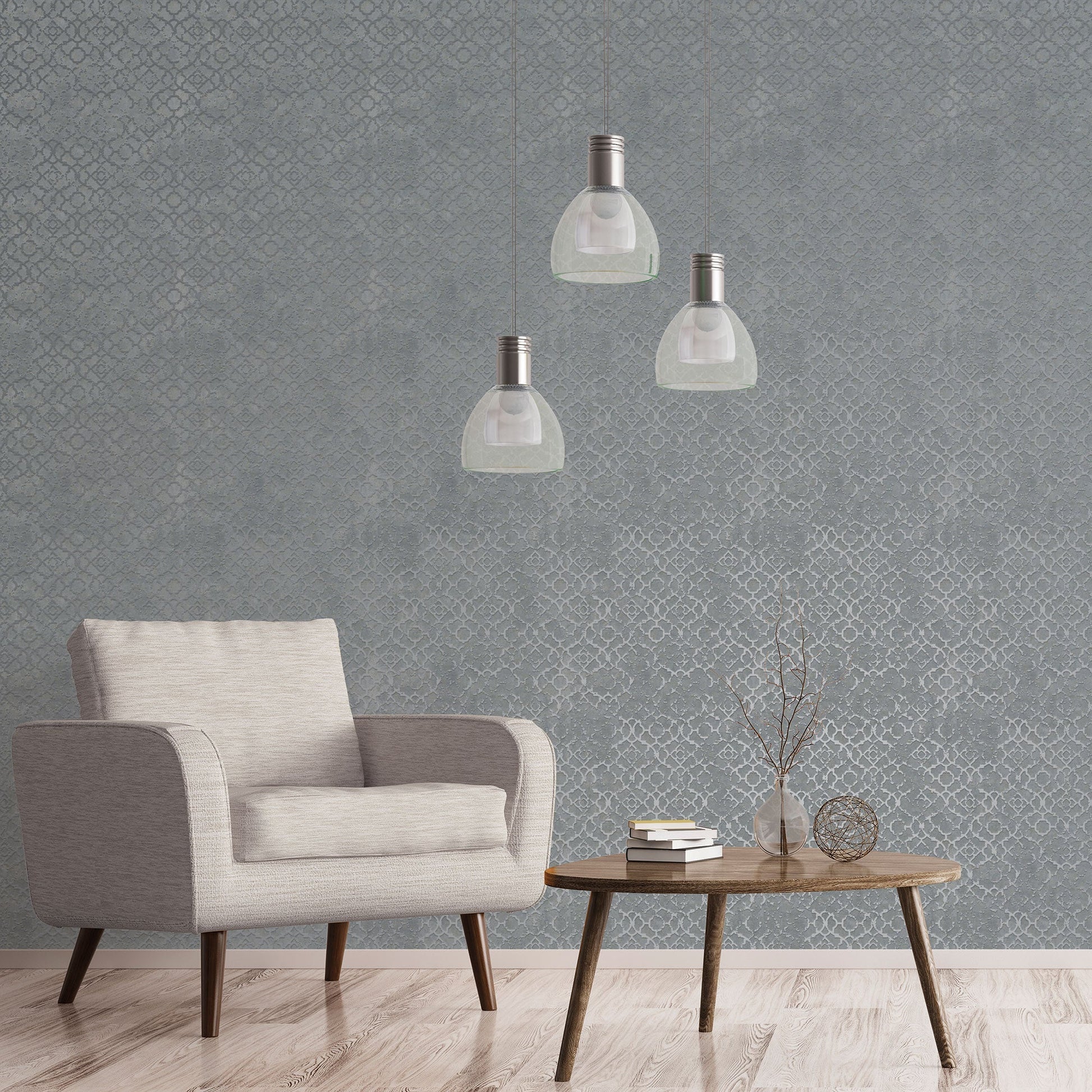 Aged Quatrefoil Grey/Silver from the Emporium Collection by Galerie Wallcoverings