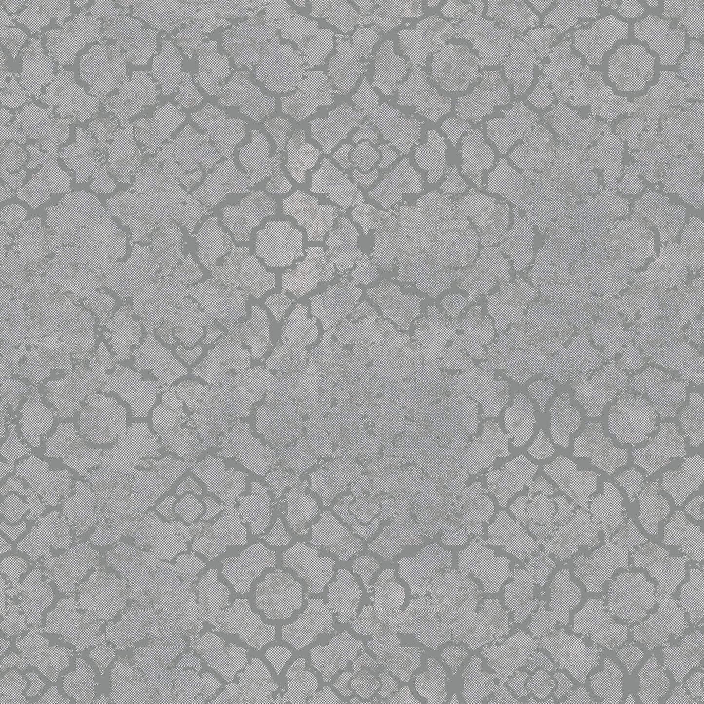 Aged Quatrefoil Silver from the Emporium Collection by Galerie Wallcoverings