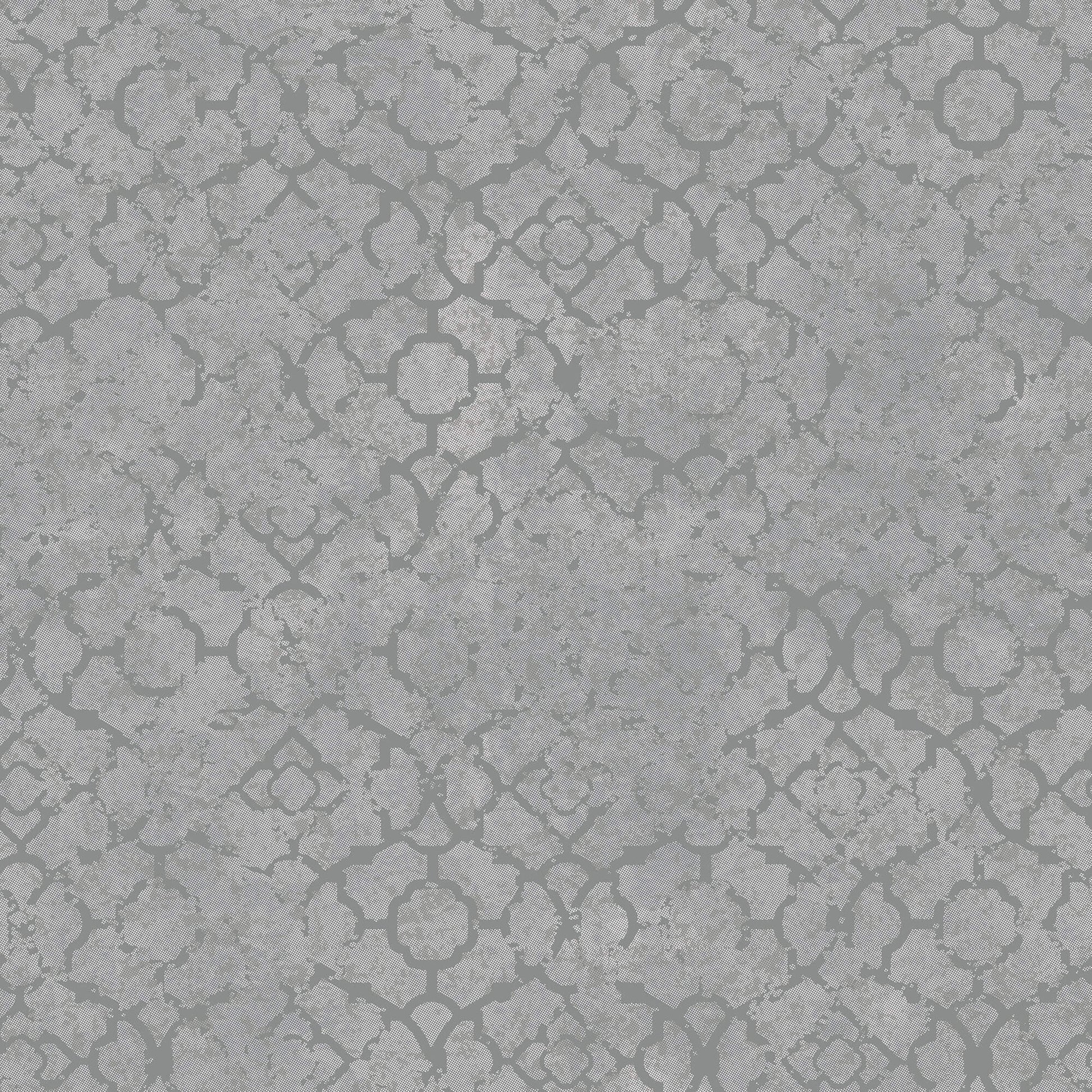 Aged Quatrefoil Silver from the Emporium Collection by Galerie Wallcoverings