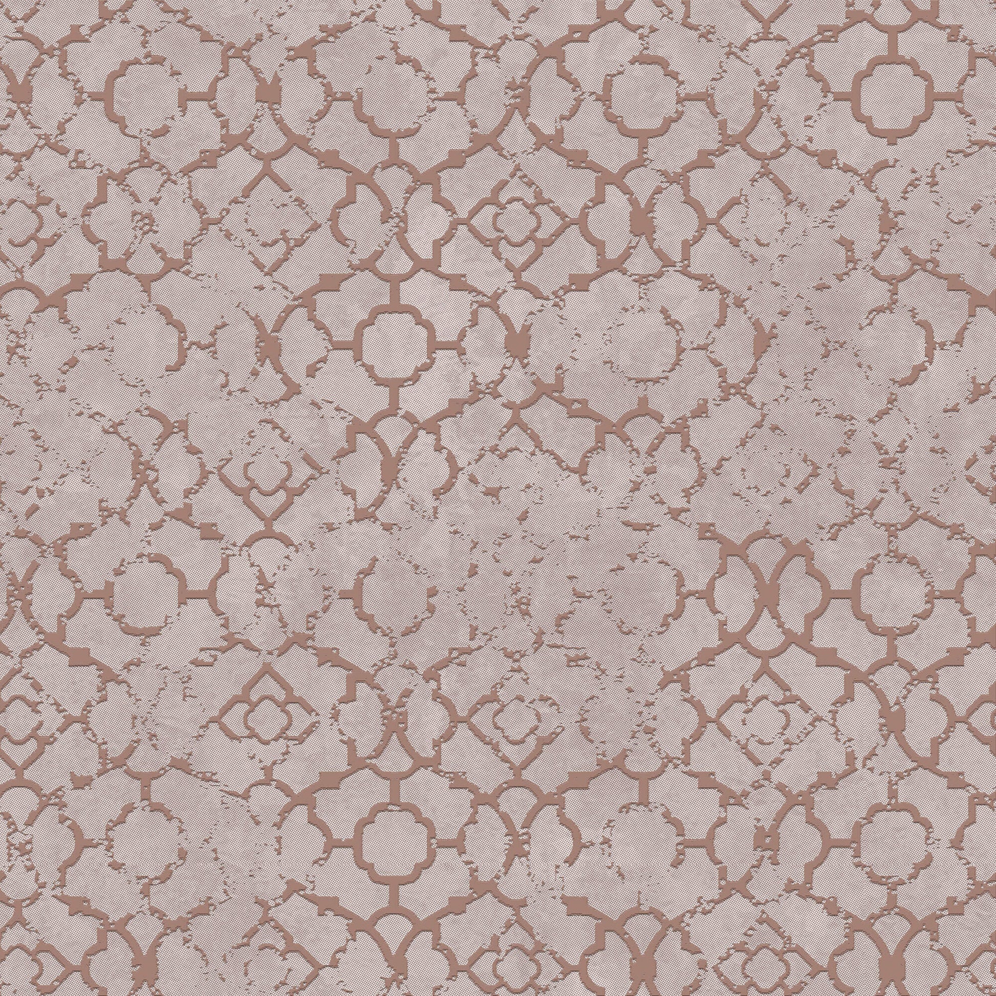 Aged Quatrefoil Pink/Rose Gold from the Emporium Collection by Galerie Wallcoverings