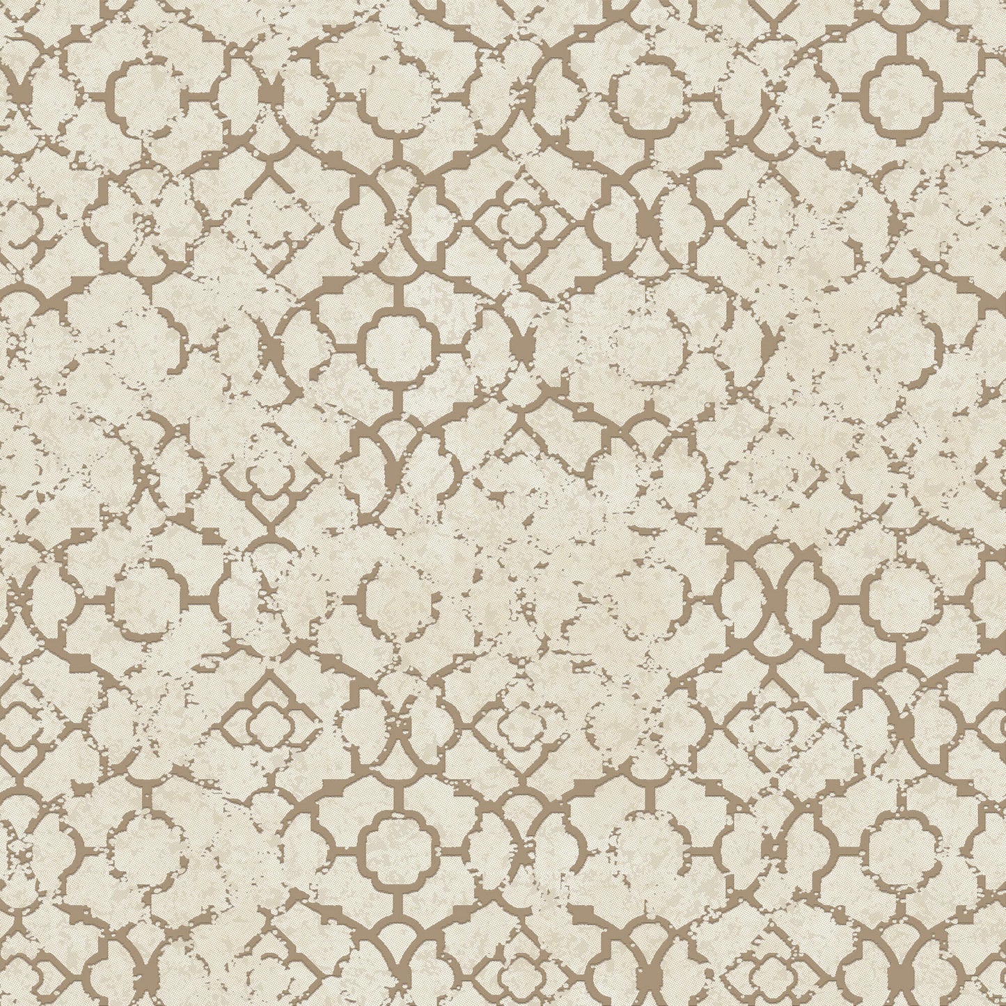 Aged Quatrefoil Cream/Gold from the Emporium Collection by Galerie Wallcoverings