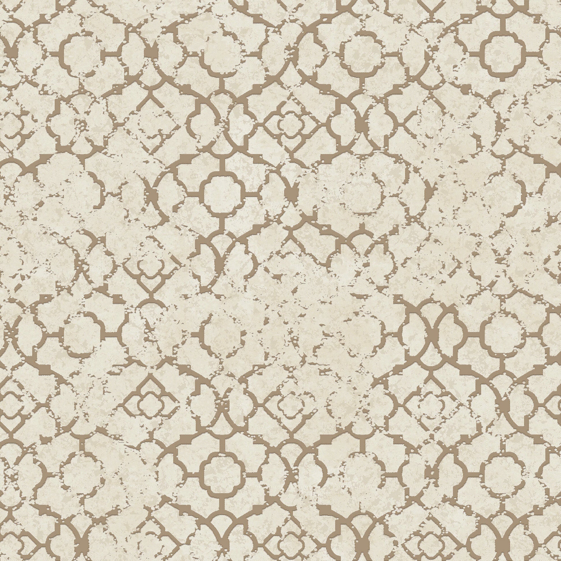Aged Quatrefoil Cream/Gold from the Emporium Collection by Galerie Wallcoverings
