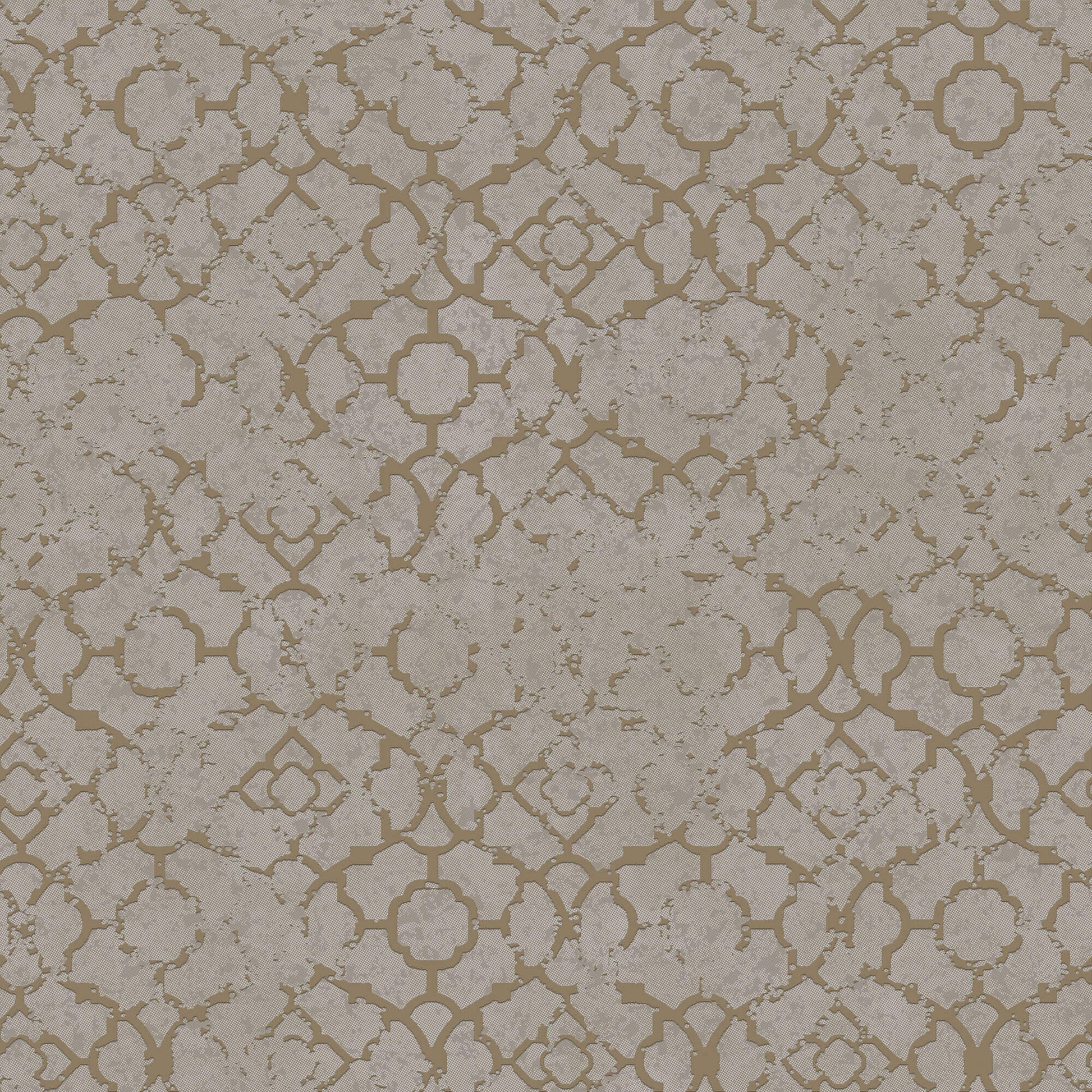 Aged Quatrefoil Gold/Grey from the Emporium Collection by Galerie Wallcoverings