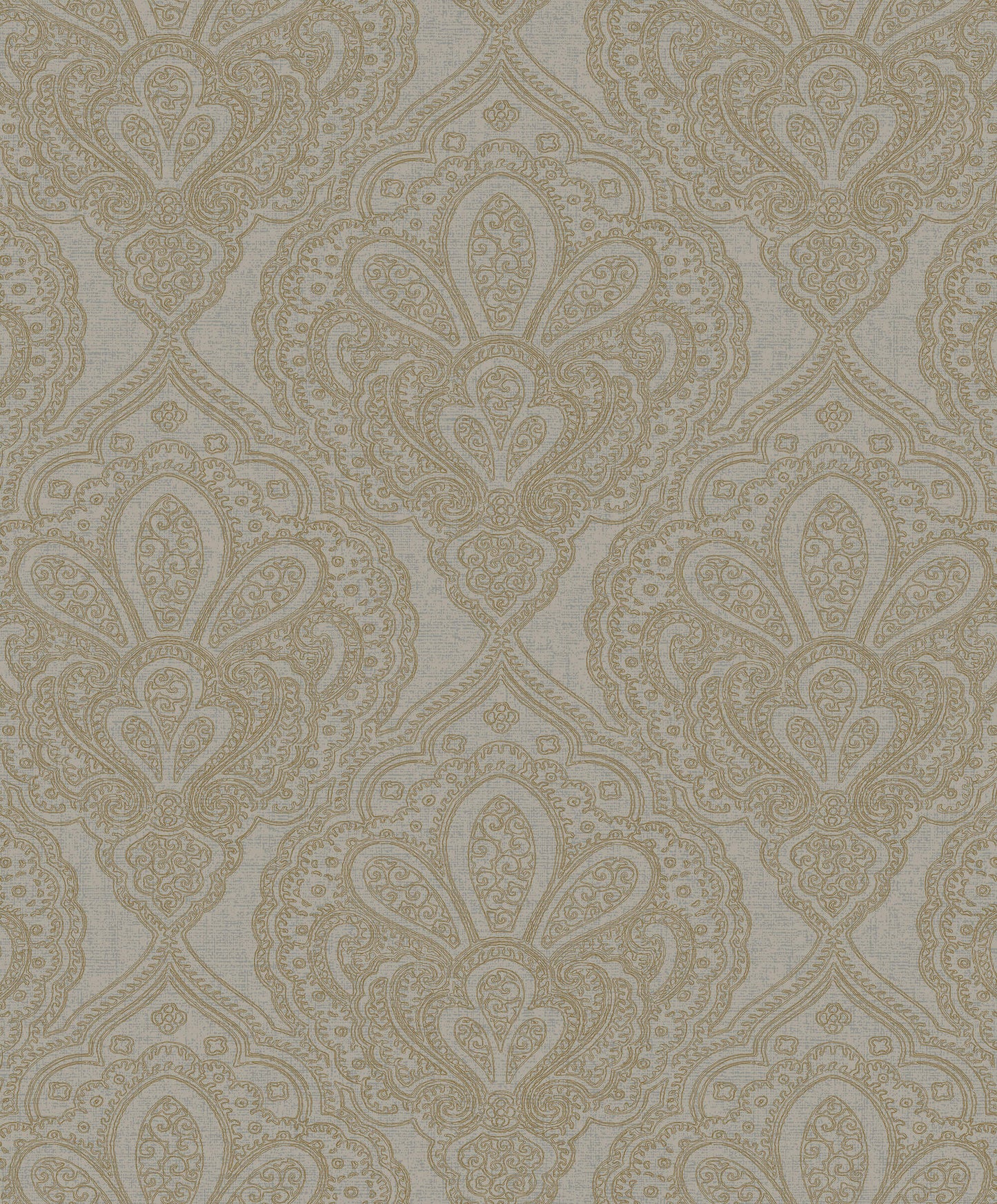 Mehndi Damask Grey/Gold from the Emporium Collection by Galerie Wallcoverings