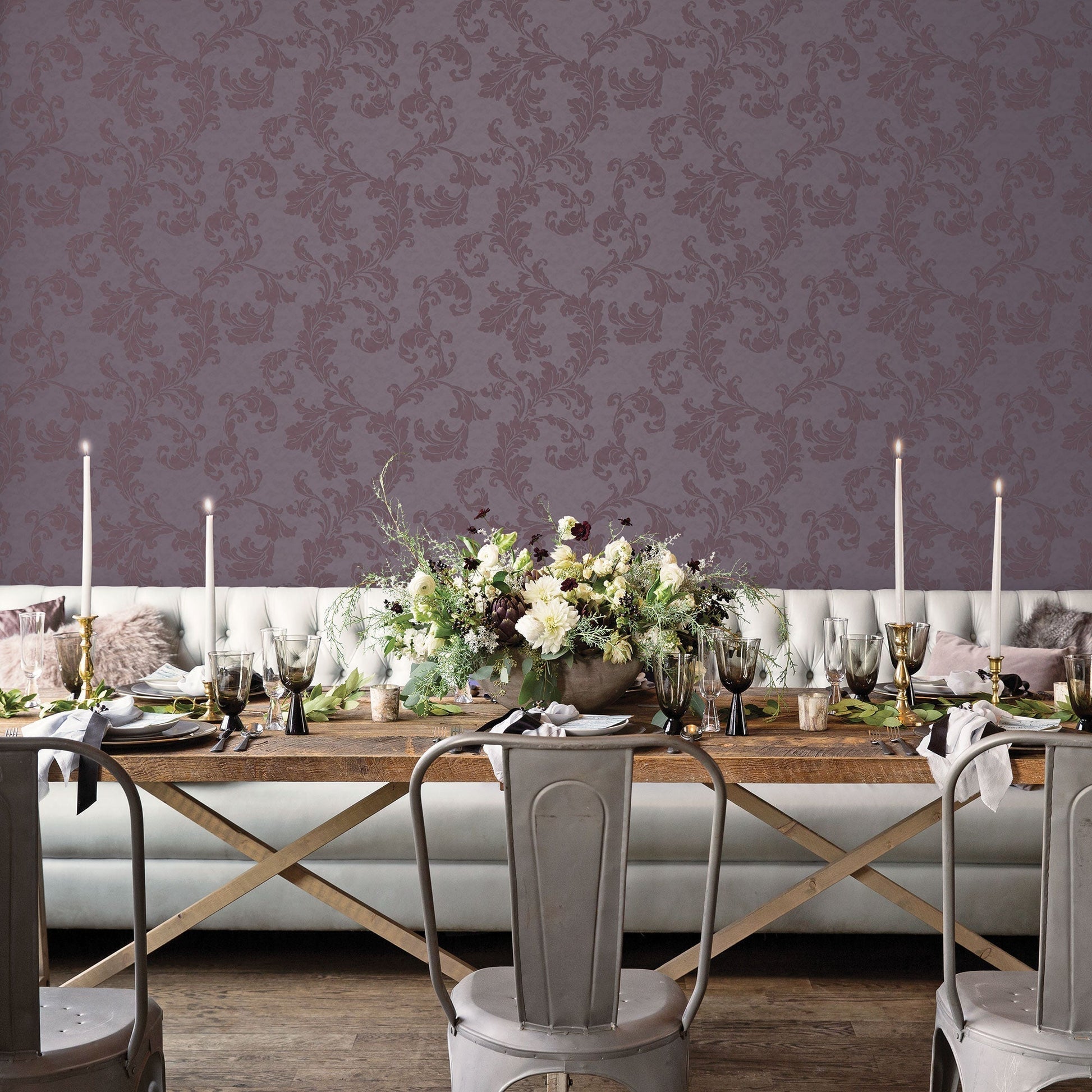 Acanthus Trail Purple from the Emporium Collection by Galerie Wallcoverings