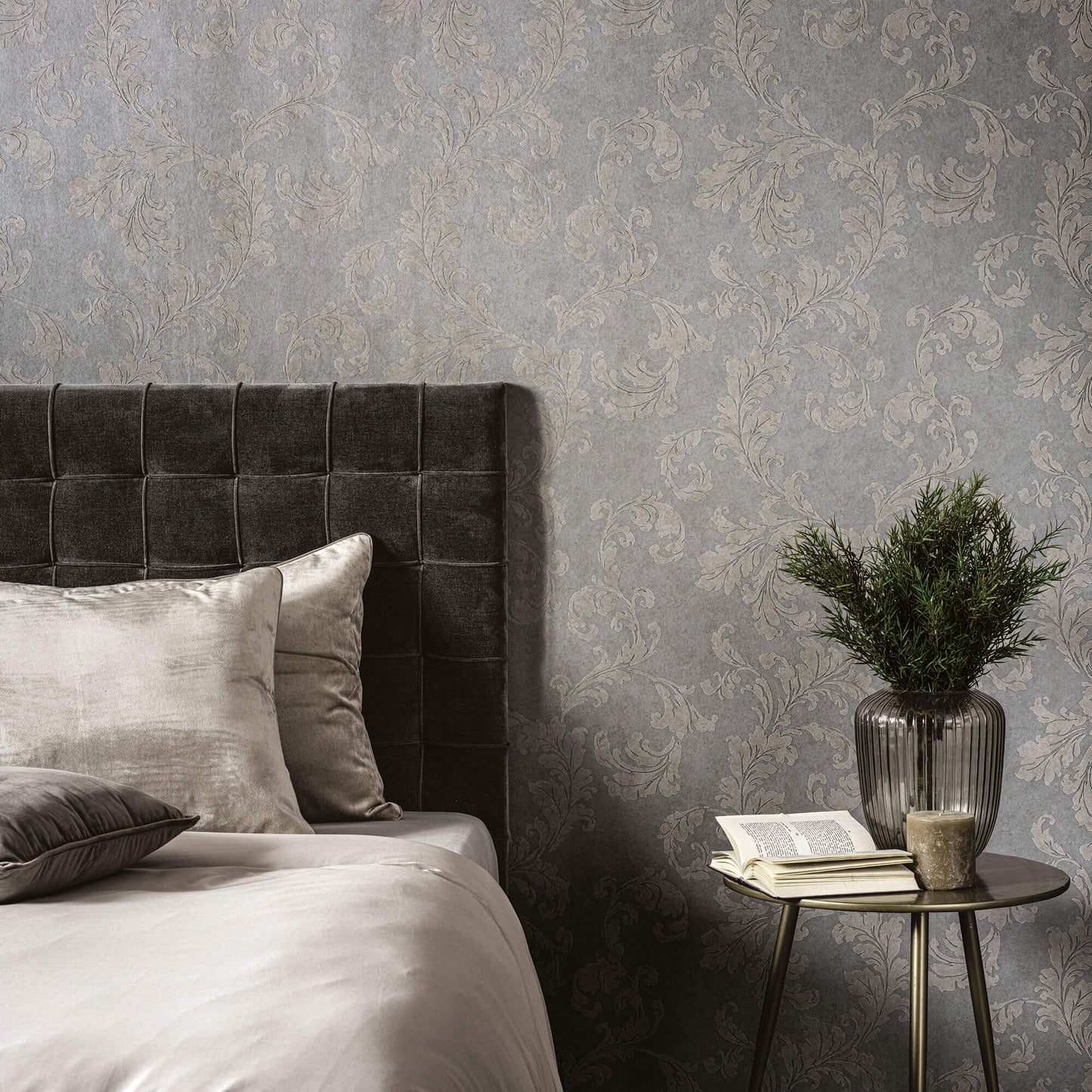 Acanthus Trail Grey from the Emporium Collection by Galerie Wallcoverings