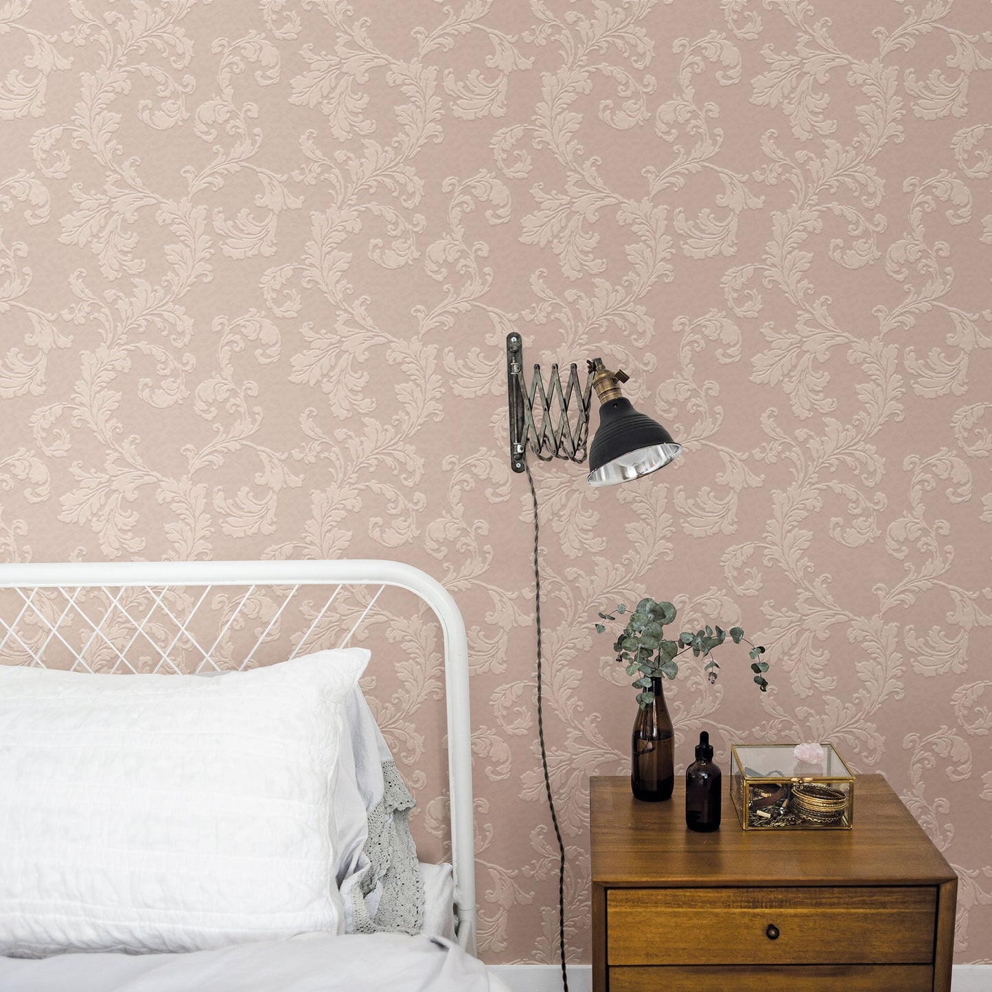 Acanthus Trail Pink from the Emporium Collection by Galerie Wallcoverings