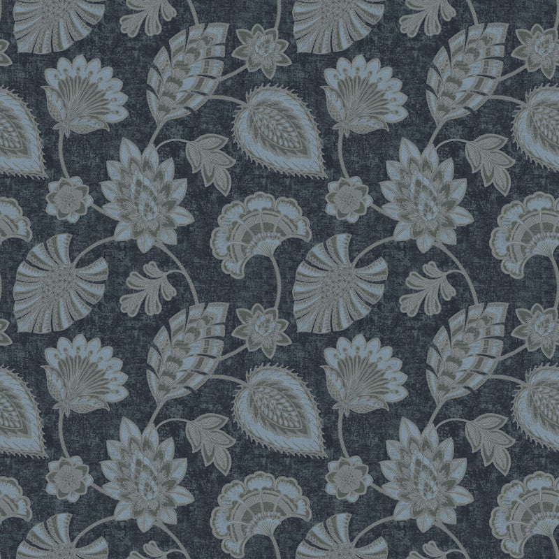 Flower Fan Wallpaper in Blue