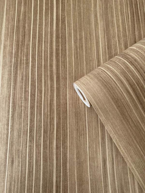 Vertical Stripe Wallpaper in Bronze/Brown