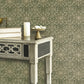 Floral Stripe Wallpaper in Deep Green