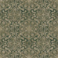 Floral Stripe Wallpaper in Deep Green