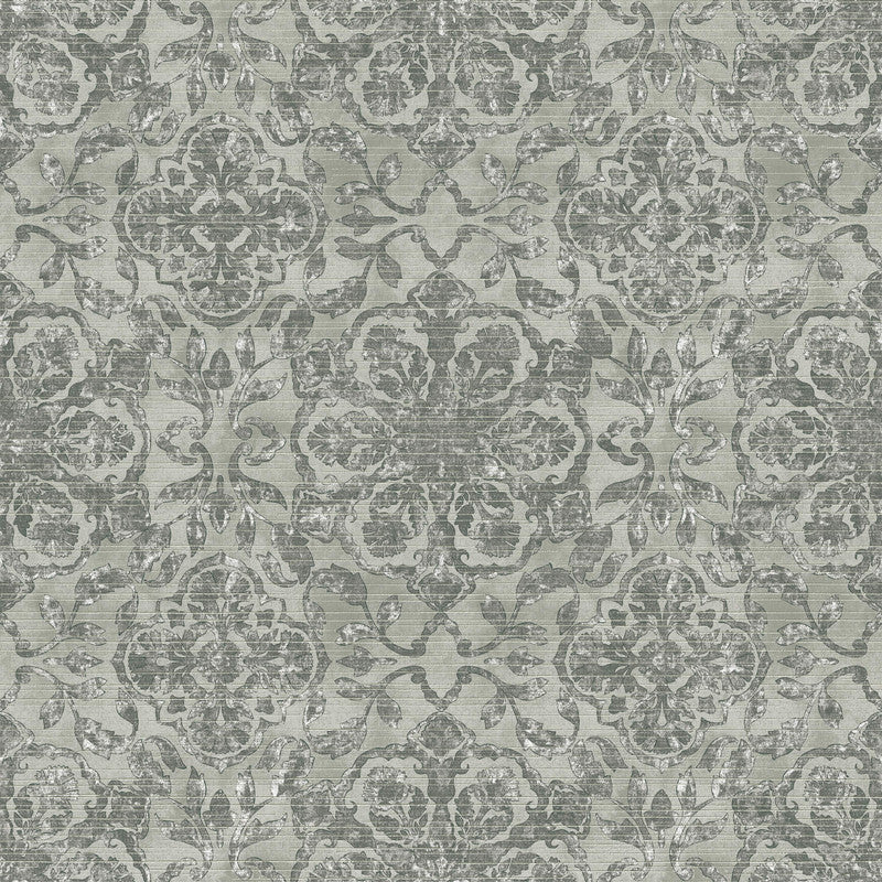 Floral Stripe Wallpaper in Green