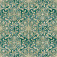 Floral Stripe Wallpaper in Green/Beige