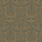Damask Wallpaper in Green/Beige