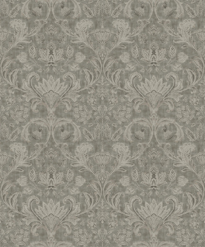 Damask Wallpaper in Bronze/Brown