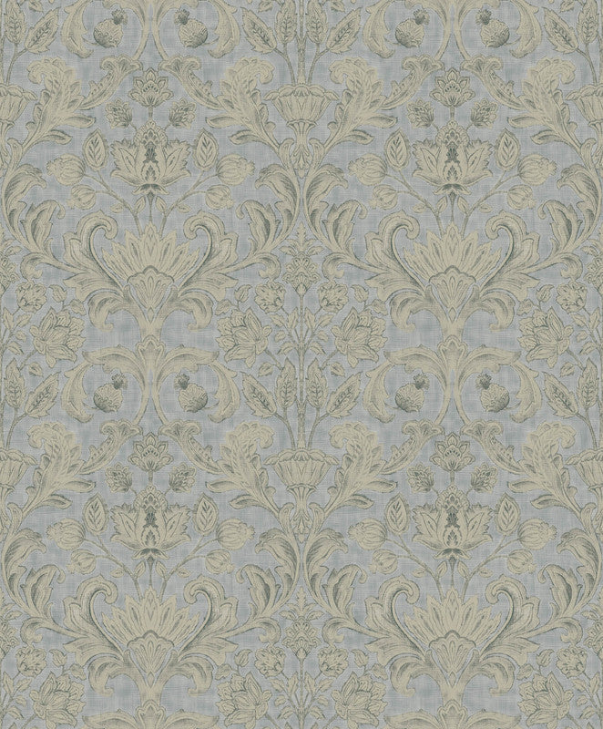 Sample Damask Wallpaper in Silver/Grey