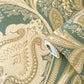 Paisley Wallpaper in Green/Beige
