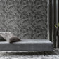 Paisley Wallpaper in Deep Silver/Grey
