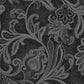 Paisley Wallpaper in Deep Silver/Grey