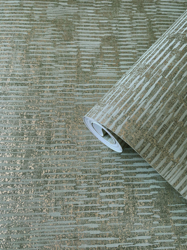 Stripy Shimmer Wallpaper in Deep Green