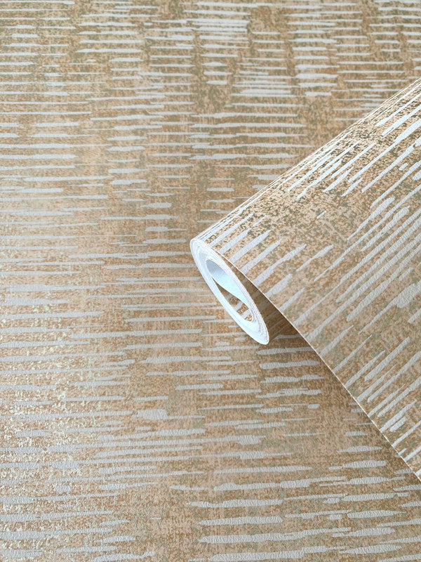 Stripy Shimmer Wallpaper in Gold