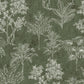 Floating Foliage Wallpaper in Green