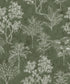 Floating Foliage Wallpaper in Green