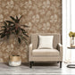 Floating Foliage Wallpaper in Beige