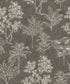 Sample Floating Foliage Wallpaper in Silver Grey