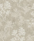 Sample Floating Foliage Wallpaper in Light Silver Grey