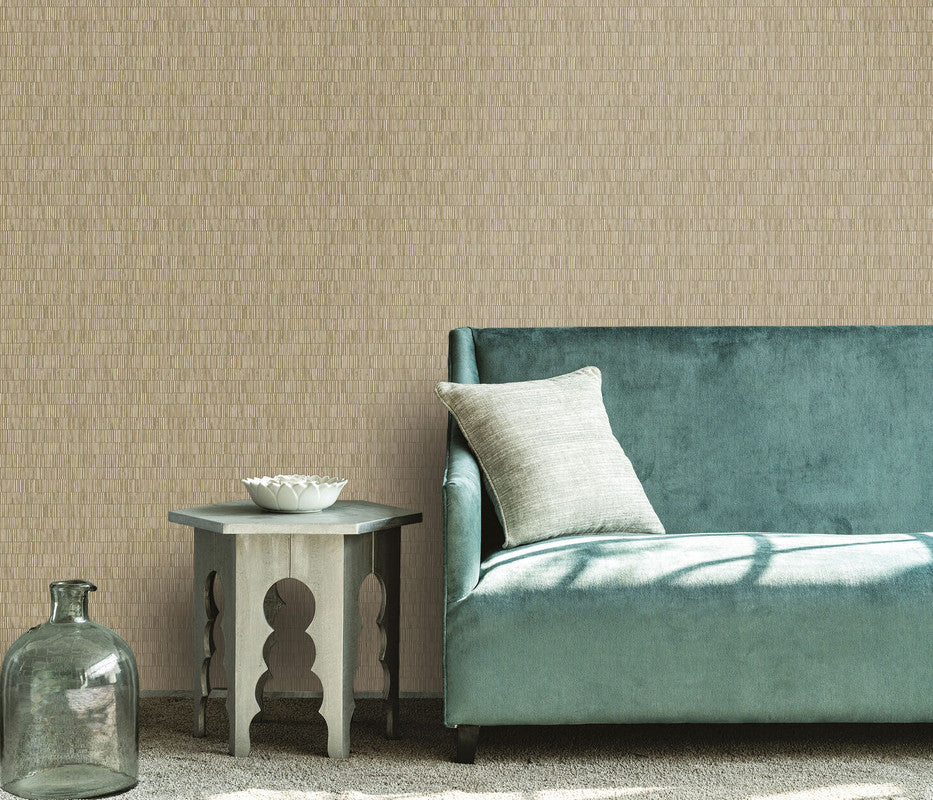 Bamboo Screen Wallpaper in Green/Gold
