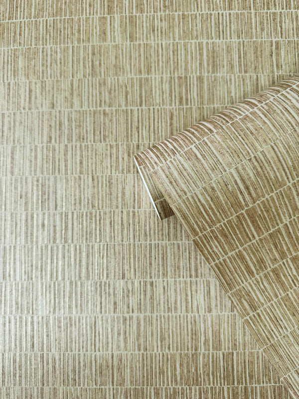 Bamboo Screen Wallpaper in Bronze Brown