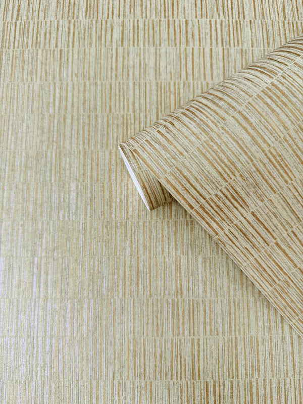 Bamboo Screen Wallpaper in Gold