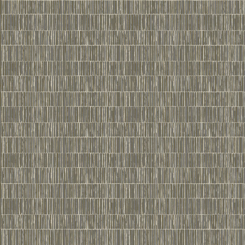 Bamboo Screen Wallpaper in Silver Grey/Gold