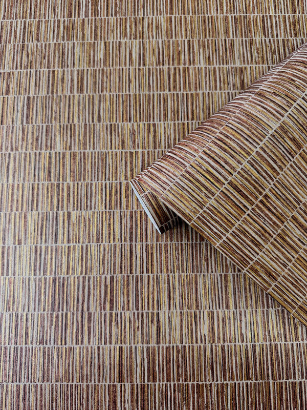 Bamboo Screen Wallpaper in Orange/Gold