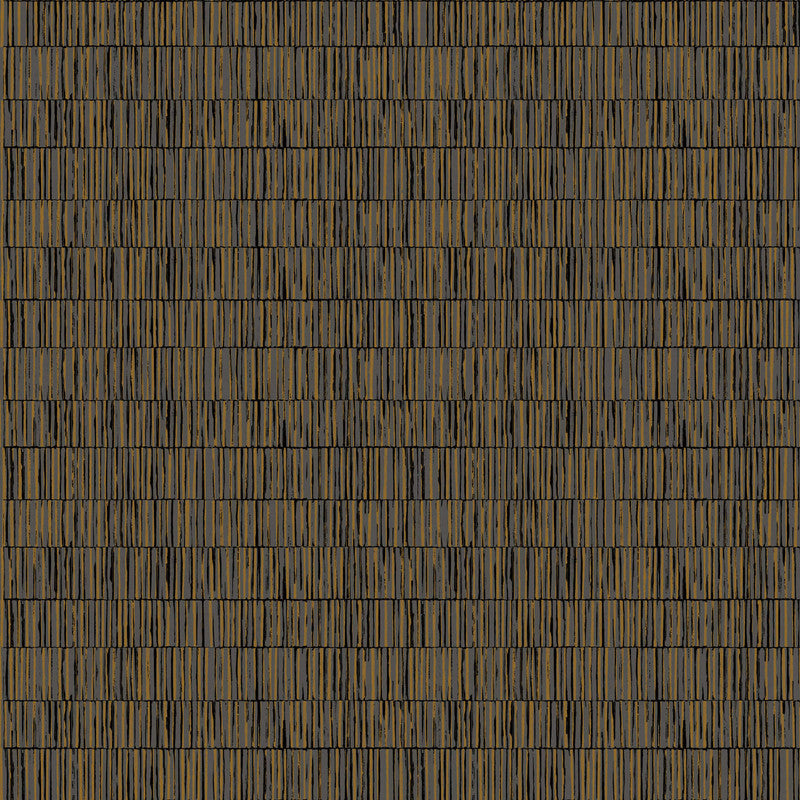 Bamboo Screen Wallpaper in Blue/Rose Gold