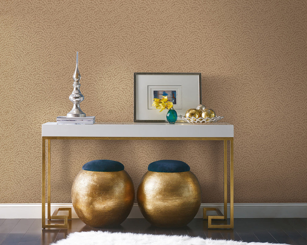 Fan Fleck Wallpaper in Gold/Beige