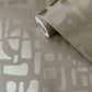 Chunky Geo Wallpaper in Gold/Beige