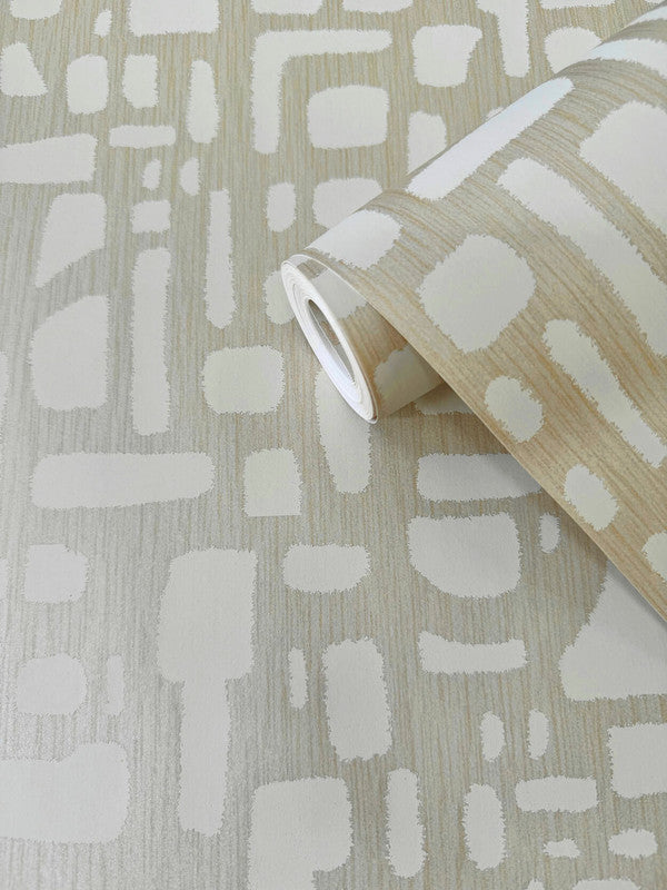 Chunky Geo Wallpaper in Cream/Beige