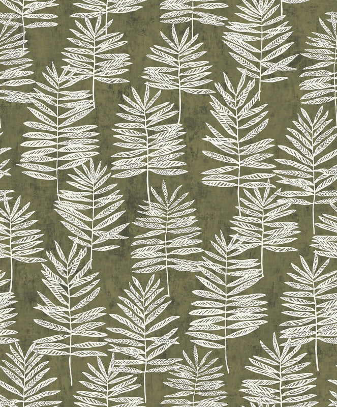 Tumbling Leaf Wallpaper in Green