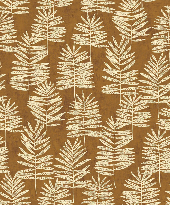 Sample Tumbling Leaf Wallpaper in Gold