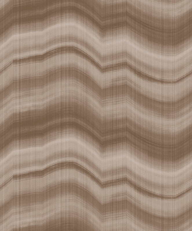 Cloudy Stripe Wallpaper in Bronze Brown