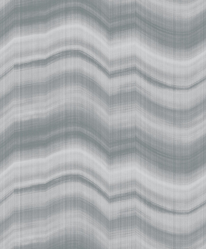 Sample Cloudy Stripe Wallpaper in Silver Grey