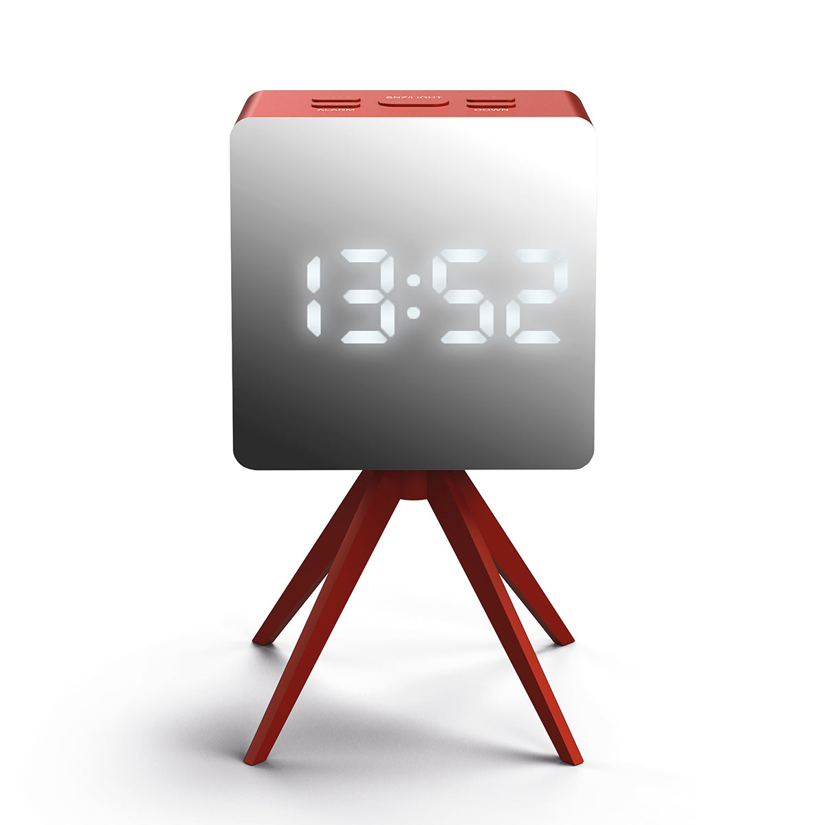 droid alarm clock in red and silver 1