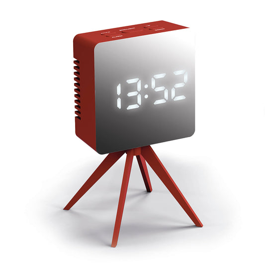 droid alarm clock in red and silver 2