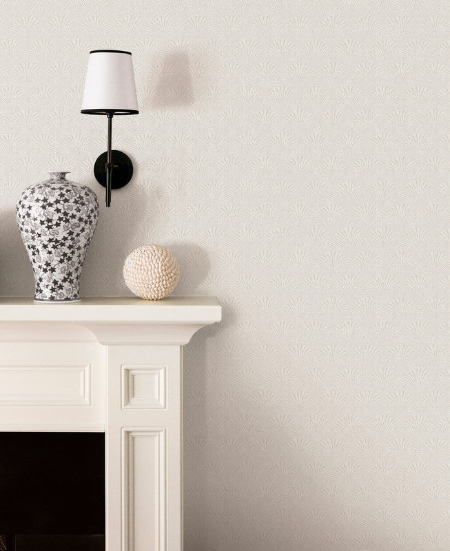 Fan Geometric Wallpaper in White