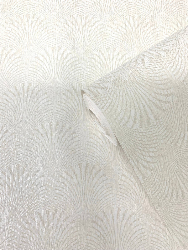 Fan Geometric Wallpaper in White