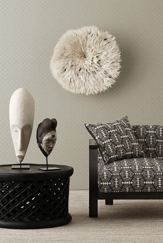 Fan Geometric Wallpaper in Soft Beige