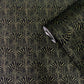 Fan Geometric Wallpaper in Gold/Green