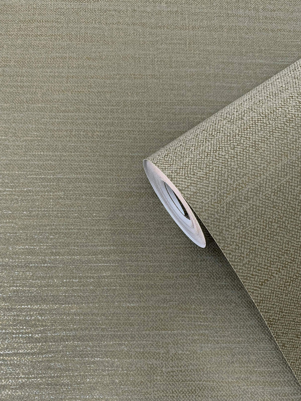 Horizontal Weave Textile Wallpaper in Bronze